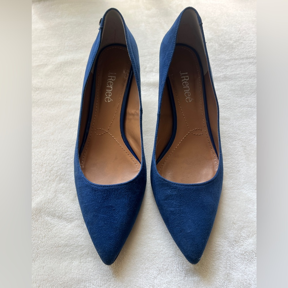 J. Reneé Blue Suede Kitten Heel Pump
